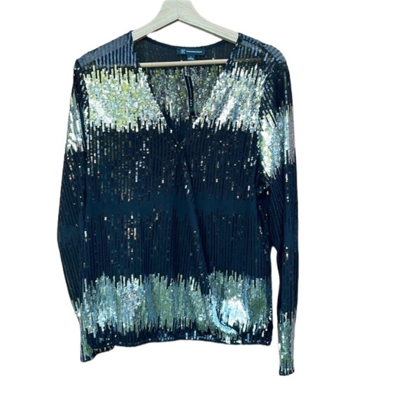 I.N.C international concepts size large sequins blouse, nwt - Picture 1 of 4